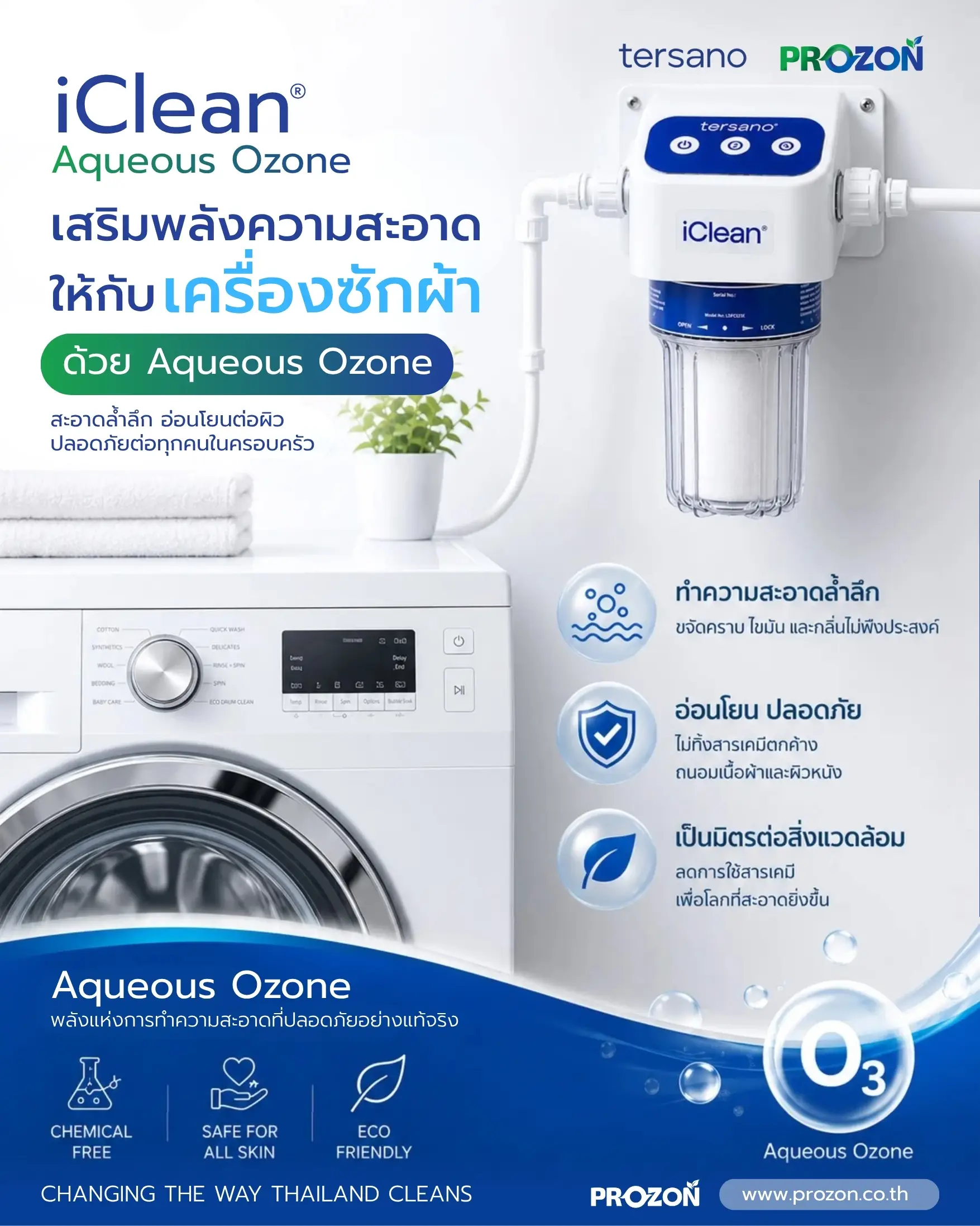 Supercharge your washing machine with iClean FLO₃ Aqueous Ozone